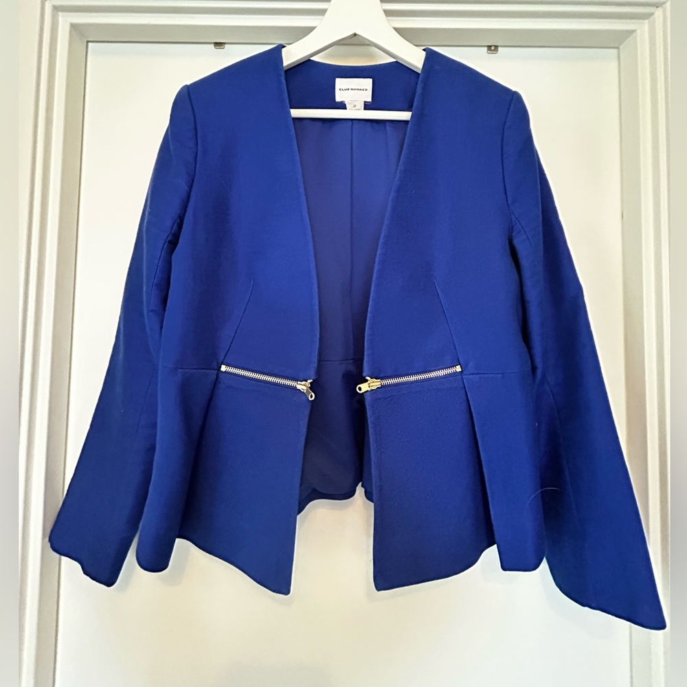 Club Monaco Blue Blazer with Peplum Design